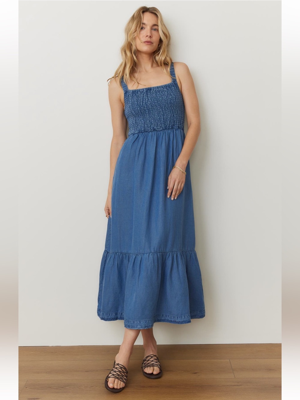 Marine Layer Selene Smocked Sleeveless Maxi Dress XL NWT